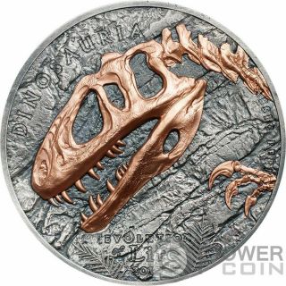 Sinraptor Evolution Of Life 1 Oz Silver Coin 500 Togrog Mongolia 2019
