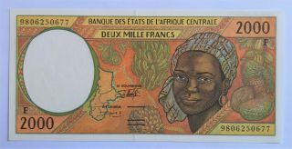 C.  A.  S /code F Central African Republic - 2000 Frs - 1998 - S/n 9806250677 - P.  303fe,  Unc