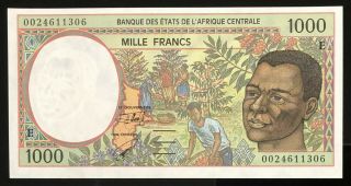 Central African States / E Cameroun - 1000 Frs - 2000 - S/n 0024611306 - P.  202eg,  Unc.