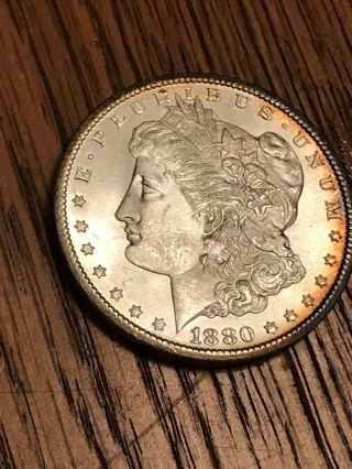 1880 - CC Morgan Silver Dollar Coin Carson City $1 Ungraded - Uncirculated 4