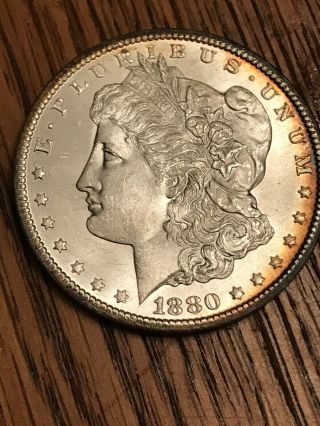 1880 - CC Morgan Silver Dollar Coin Carson City $1 Ungraded - Uncirculated 7