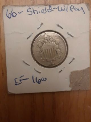 1966 Shield Nickel With Rays Repunched Date All Of My Coins Come Just As You See