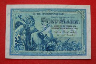 5 Mark Reichsbanknote From German Land 1904,  In Unc