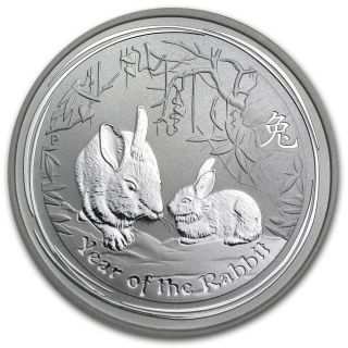 2011 LUNAR YEAR OF THE RABBIT 1/2 oz.  999 fine SILVER low mintage of 124,  488 2