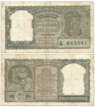 1962 - 1967 Republic Of India " Two Rupees " Banknote Signed By P.  C.  Bhattacharyya