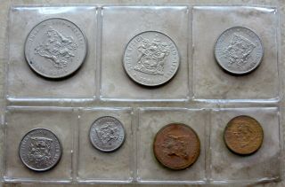 South Africa 1981 7 Coins Official Year Set,  In Plastic