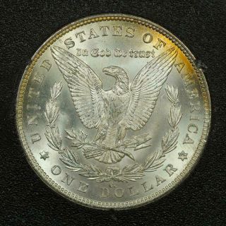 1883 - CC Morgan Silver Dollar GSA Very Choice BU Vibrant Rainbow Toning 3