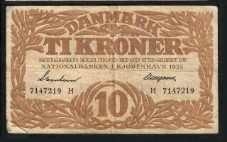 10 Kroner From Denmark 1935