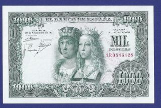 Gem Uncirculated 1000 Pesetas 1957 Banknote From Spain.