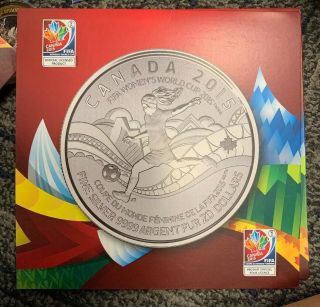Canada 2015 $20 Commemorative Fifa Women’s World Cup Soccer Football Silver