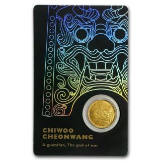 2018 South Korea 1/10 Oz Gold Chiwoo Cheonwang (black Card Holder)