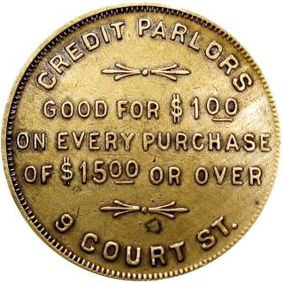 Pre 1933 Binghamton York Good For Token Credit Parlors $1 Good Luck Swastika 2