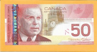2004 Canadian 50 Dollar Bill Ahp3037891 (crisp)
