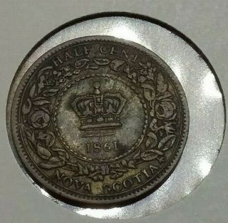 Nova Scotia 1861 Half Cent Bcs/61