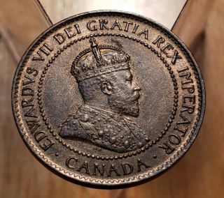 1902 (unc) Canada King Edwards Vii Large Cent Large 1 Cent Penny