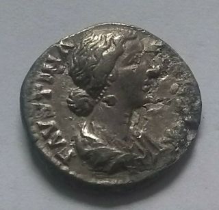 Rare Ancient Roman Silver Coin Denarius Faustina M Aurelius 175 Ad Vesta