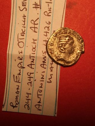 roman empire otacilla severa 244 - 249antiocn ar antoninianus 4.  42g ric127 fine 7