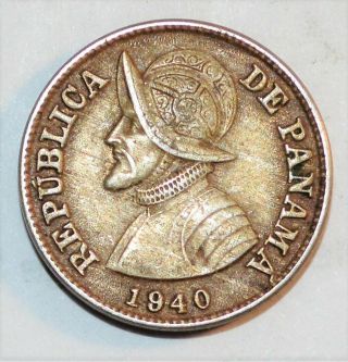 1940 Balboa Vintage Panama World Dos Y Medio Coin Sharp One - Year Type Coin