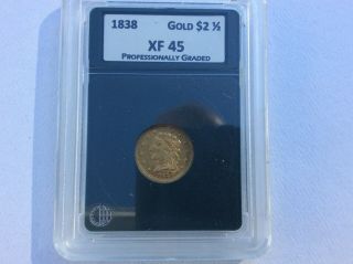 1838 Classic Head $2.  5 Quarter Eagle Gold Low Mintage