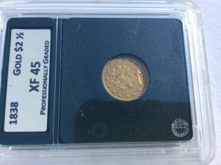 1838 CLASSIC HEAD $2.  5 QUARTER EAGLE GOLD Low Mintage 6