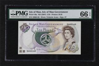 2007 Isle Of Man Government 10 Pence Pick 46a Pmg 66 Epq Gem Unc