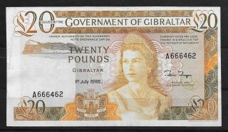 L3613 Gibraltar 20 Pounds 1986