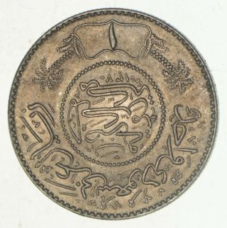 Silver - World Coin - 1950 Saudi Arabia 1 Riyal - World Silver Coin 11.  6g 613