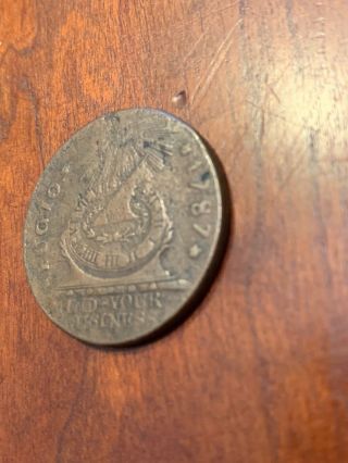 1787 Fugio Cent United States Colonial Copper Coin 3
