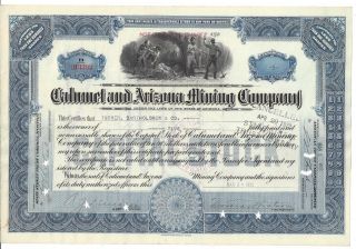 Calumet And Arizona Mining Company.  1922 Stock Certificate