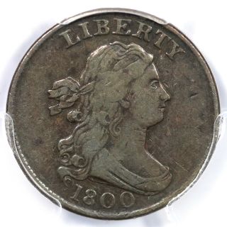 1800 Pcgs Vf 30 Draped Bust Half Cent Coin 1/2c