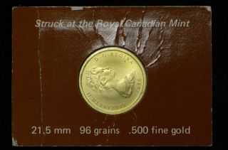 1976 Turks And Caicos Islands 50 Crown Gold.  500 Fine 1/10oz Agw Low Mintage Bu