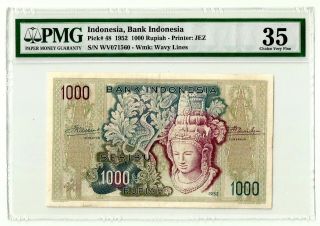 Indonesia 1000 Rupiah 1952 P 48 Pmg 35 (p126)