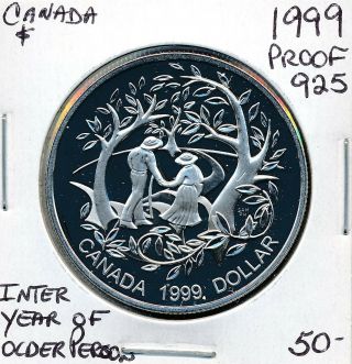 Canada Dollar 1999 International Year Of Older Person - Proof 925 Silver