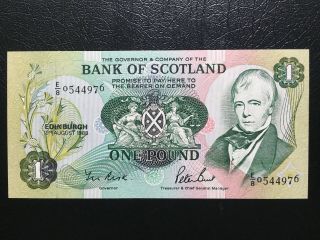 The Royal Bank Of Scotland 1988 £1 One Pound Banknote Unc S/n E8 0544976