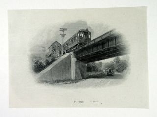 Abn Proof Vign Street Car Over Bridge 5.  5 X 4 Inch Black On India Paper 1910 - 20
