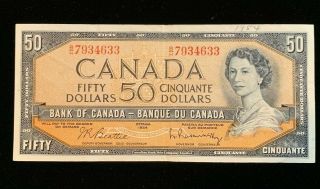 1954 Canadian $50 Dollar Bill - Beattie/rasminsky - Bc - 42b - B/h (bb 1197)