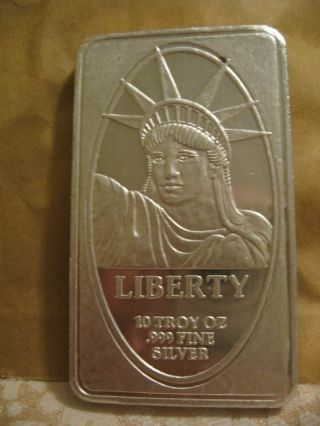 Vintage Liberty Head - 10oz.  999 Fine Silver Bar - Liberty Circa 1937 - 1958