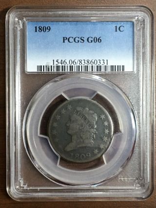 1809 Classic Head Cent Pcgs G06 Good Key Date Coin 1c