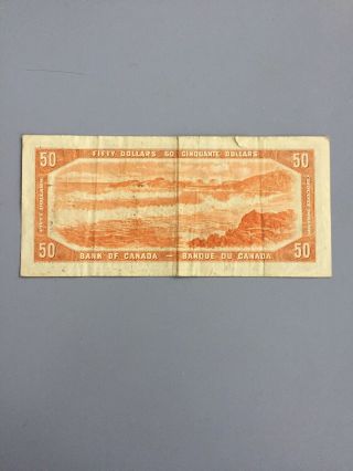 1954 - Canadian Fifty dollar bill Circulated BH 5263628 2