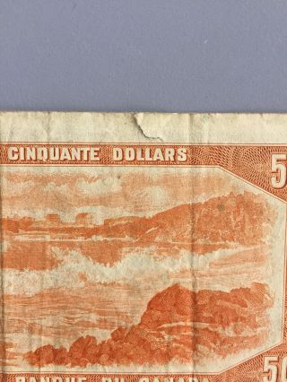 1954 - Canadian Fifty dollar bill Circulated BH 5263628 3