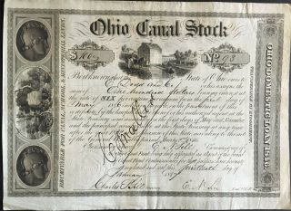 Ohio Canal Stock,  State Of Ohio Bond 1847 Ohio & Erie Canal Lake Erie - Ohio River
