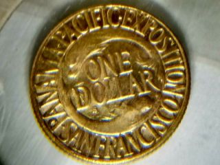1915 - S - Panama Pacific Exposition - Dollar - $1 - U.  S.  Gold Piece - U.  S.  Gold Coin