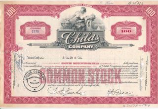 2x 100 Shares Childs Company Stock Certificate (famous Coney Island Restaurant)