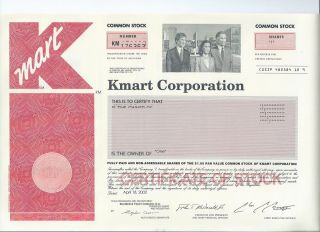 Kmart Corporation Stock Certificate 2002 Pre - Bankruptcy Shares