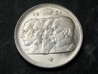 Belgium Silver Coin 1951 - 100 Francs - Kings - 18 Gr.