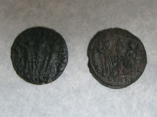 Ancient Rome,  2 X Bronze Coins,  16mm & 16mm,  (b10)