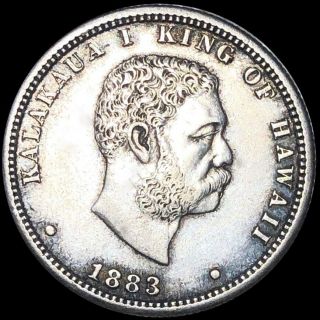 1883 Kingdom Of Hawaii Quarter Highly Uncirculated Silver Collectible Coin Nr