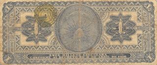 México 1 Peso 1.  5.  1916 M1262 Series P Circulated Banknote 2