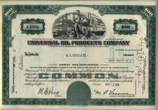 Universal Oil Products Company Stock Certificate