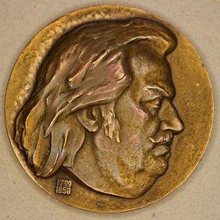 Ussr Desk Medal.  In Memory Of The 175th Anniversary Of Honoré De Balzac